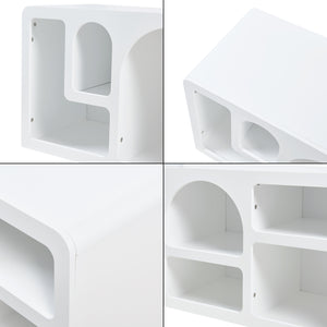 Tavolino TV Vågå 140x40x48 cm Bianco [en.casa]