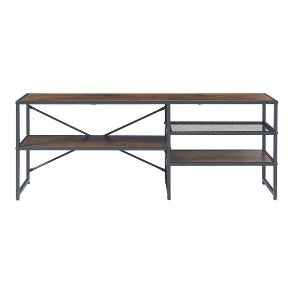 Tavolino TV Västiarharg 120x30x46 cm Nero/effetto noce [en.casa]