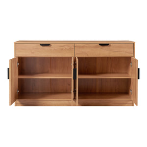 Sideboard Varkaus 75x140x40cm MDF effetto quercia [en.casa]