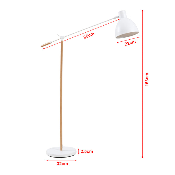 Lampada da terra Banchory Metallo 163 cm Effetto legno/Bianco [lux.pro]