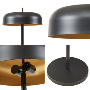 Lampada da terra Barton a 2 fiamme Metallo 159 cm Nero [lux.pro]