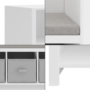 Libreria per bambini con panca Høylandet 76x112x40 cm Bianco/Grigio [en.casa]