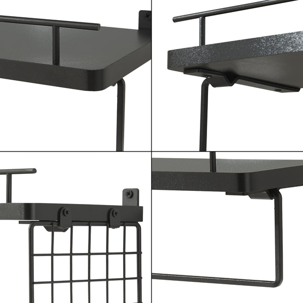 Mensola da parete Vik set da 2 nero [en.casa]