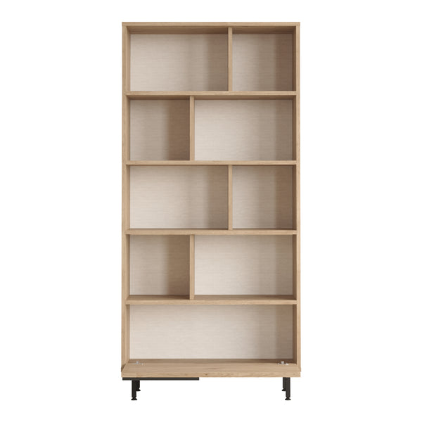 Libreria Kvænangen 176x84x30 cm effetto quercia/effetto rattan [en.casa]