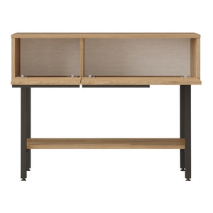 Consolle Kvænangen 100x30x76 cm Quercia/effetto rattan [en.casa]