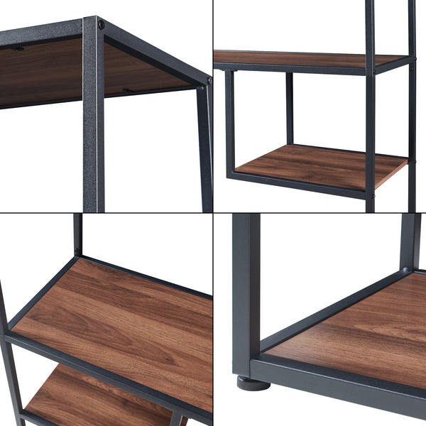 Libreria Østre 180x83x34 cm Nero/effetto noce [en.casa]