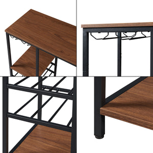 Banco bar Stjørdal con ripiano per bottiglie Nero/effetto noce [en.casa]