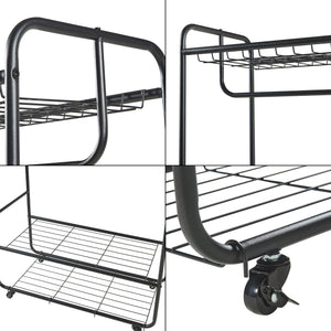 Appendiabiti su ruote Vestvågøy 176x90x40 cm Nero [en.casa]