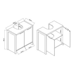 Set mobili da bagno Namsskogan 4 pz. effetto noce [en.casa]