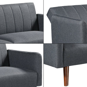 Divano letto Malå con funzione letto 175x70x72 cm Grigio [en.casa]