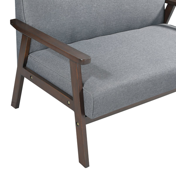 Divano imbottito 2 posti Kinda 121x69x75 cm Grigio [en.casa]