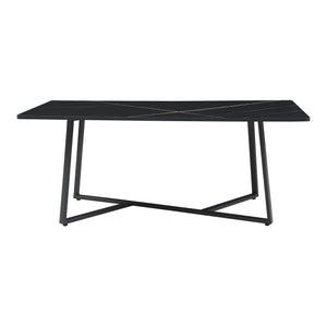 Tavolino da salotto Riskiften 120x60x48 cm effetto marmo, nero [en.casa]