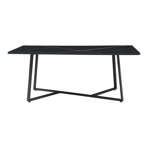 Tavolino da salotto Riskiften 120x60x48 cm effetto marmo, nero [en.casa]