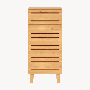 Mobiletto da Bagno Epind con Cassetto e 2 Scomparti Chiusi 75 x 33 x 30 cm - Bambù Naturale [en.casa]

