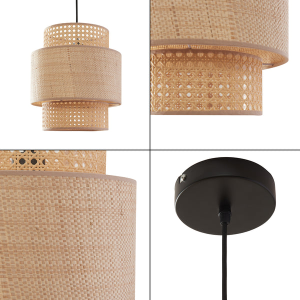Lampada a sospensione Biggar effetto rattan/motivo intrecciato [lux.pro]