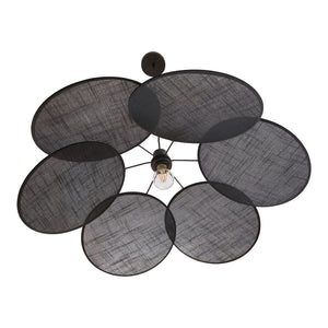 Lampada a sospensione Blackwood Metallo/Tessuto Nero [lux.pro]