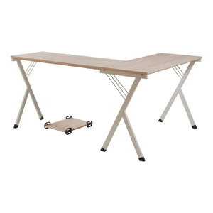 Scrivania Tarielarg con supporto per PC a forma di L 158x120x75 cm effetto quercia [en.casa]