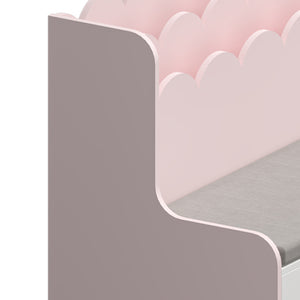 Panca per bambini con scaffale Vestnes 100x45x70 cm Cotton Candy/Bianco [en.casa]