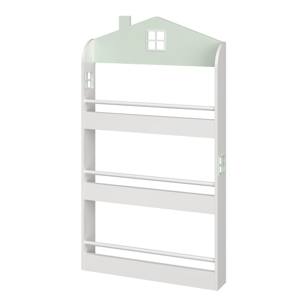 Libreria per bambini Vipsali 106x60x12 cm Verde menta/Bianco [en.casa]