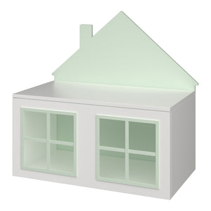 Scatola per giocattoli Vipsali 56x60x33 cm Verde menta/Bianco [en.casa]