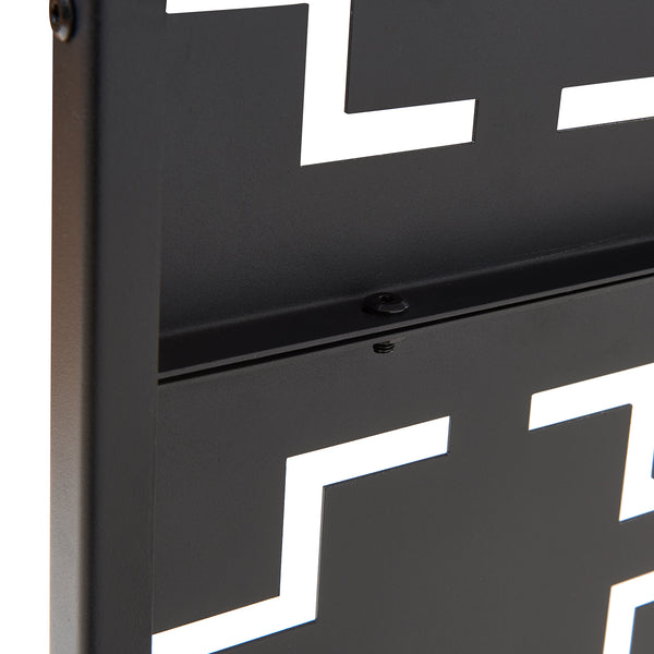 Parete divisoria interna Aaskis acciaio 200x100x50 cm nero [casa.pro]