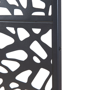 Parete divisoria interna Poskind acciaio 200x100x50 cm nero [casa.pro]