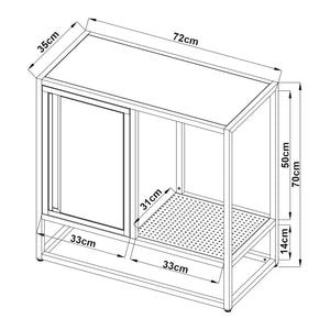 Sideboard Burlöv Acciaio 70x72x35 cm Grigio/Bianco [en.casa]