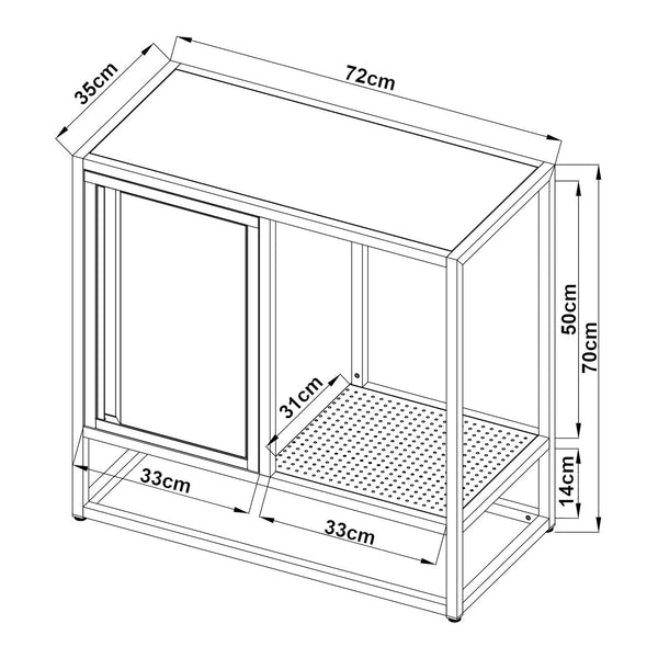 Sideboard Burlöv Acciaio 70x72x35 cm Grigio/Bianco [en.casa]