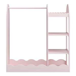 Guardaroba per bambini Vestnes con specchio 100x94x38 cm Cotton Candy [en.casa]