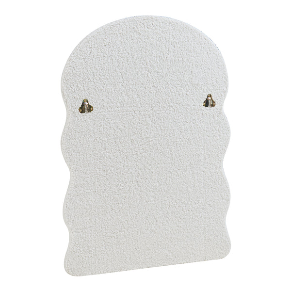 Specchio da parete Brummen con cornice in tessuto Teddy 80x60 cm Bianco [en.casa]
