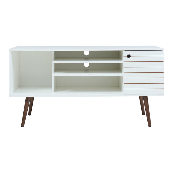 Mobile TV Vare 130x40x66 cm Bianco [en.casa]