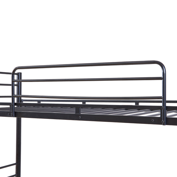 Letto a castello in metallo Bevapis 90x200 cm Nero [en.casa]