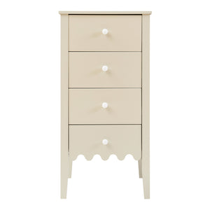 Cassettiera Luspoo con 4 cassetti 82x40x40 cm Bianco crema [en.casa]