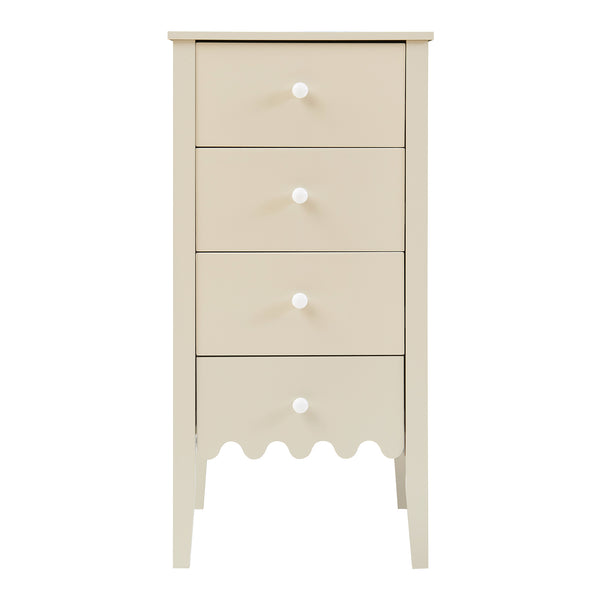 Cassettiera Luspoo con 4 cassetti 82x40x40 cm Bianco crema [en.casa]
