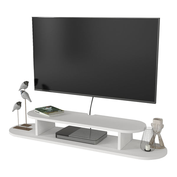 Mobile TV sospeso Targema 120x30x16 cm Bianco [en.casa]