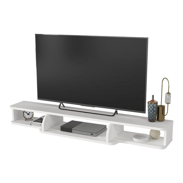 Mobile TV sospeso Aar 135x30x16 cm Bianco [en.casa]