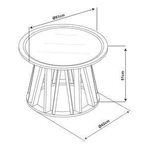 Tavolino Burgess 51xØ51 cm Nero/effetto noce [en.casa]