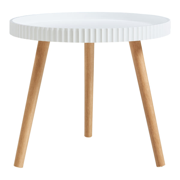 Tavolino Bongard Ø50x45 cm Bianco [en.casa]