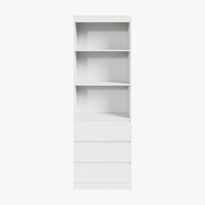 Libreria LES con 3 Scomparti e 3 Cassetti Scaffale Contenitore 180x60x35 cm Bianco [en.casa] 