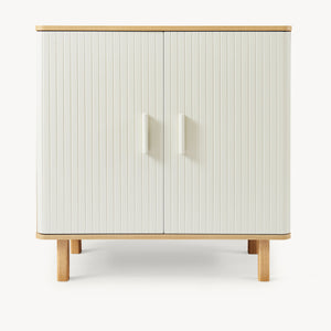 Sideboard Ferrersp con 2 ante 80x80x40 cm effetto quercia/colore sabbia [en.casa]