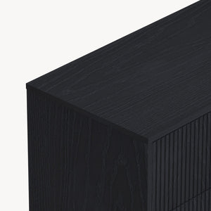 Cassettiera Nykapin Comò a 3 Cassetti 80 x 80 x 40 cm - Nero [en.casa]