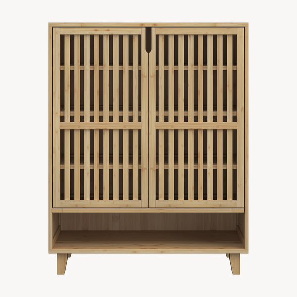 Scarpiera Sirgerg 91x72x35 cm Bambù Naturale [en.casa]