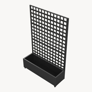 Parete divisoria Toma con fioriera in acciaio 190x82x38 cm Nero [casa.pro]