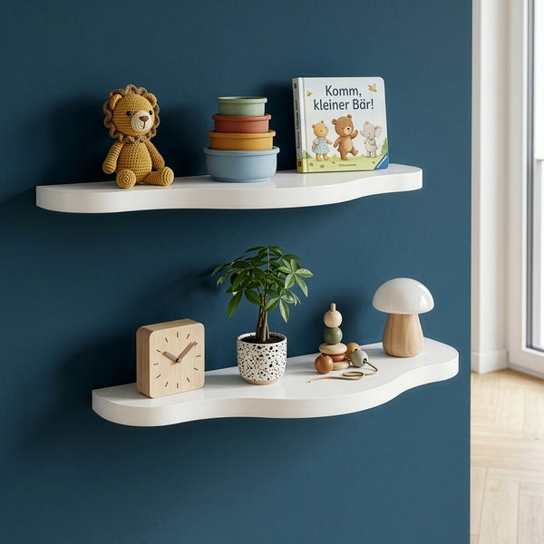 Set di 2 Mensole da Parete Sirlstalo per Cameretta 57 x 19 x 3 cm - Bianco [en.casa]
