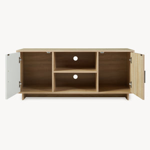 Mobile TV Kenta 120x39x52 cm effetto quercia Sonoma/bianco [en.casa]