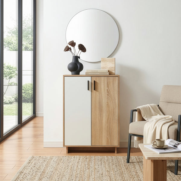 Mobiletto Kenta 90x60x35 cm effetto rovere Sonoma/bianco [en.casa]