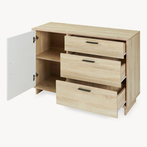 Credenza Kenta 100x35x72 cm effetto quercia Sonoma/bianco [en.casa]