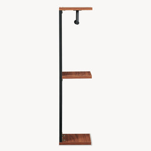 Mobile Porta Carta Igienica Trond Supporto Portarotolo 76 x 18 x 18 cm - Nero/Effetto Noce [en.casa]