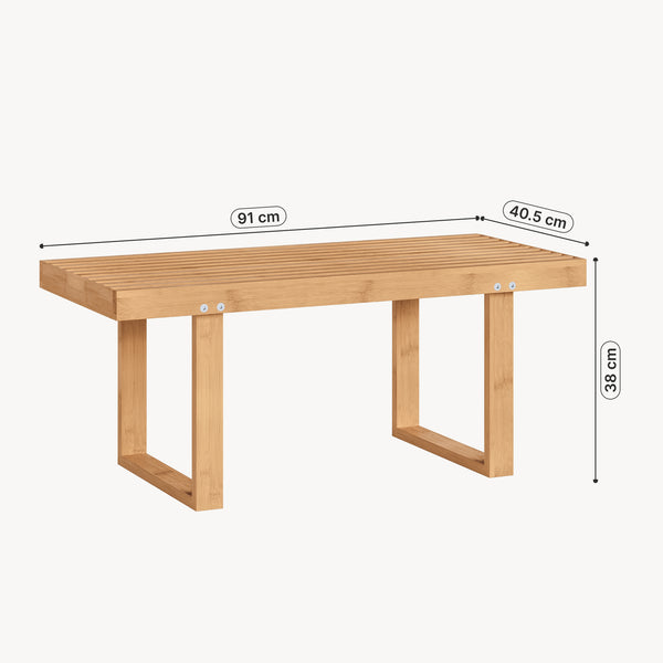 Panca da Ingresso Aarela Seduta in Bambù Naturale 91 x 41 x 38 cm [en.casa]