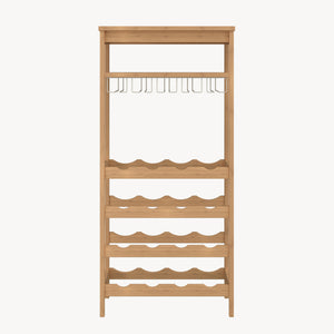 Scaffale Portabottiglie Fillby Cantinetta Vino 100 x 47 x 29 cm in Bambù Naturale [en.casa]